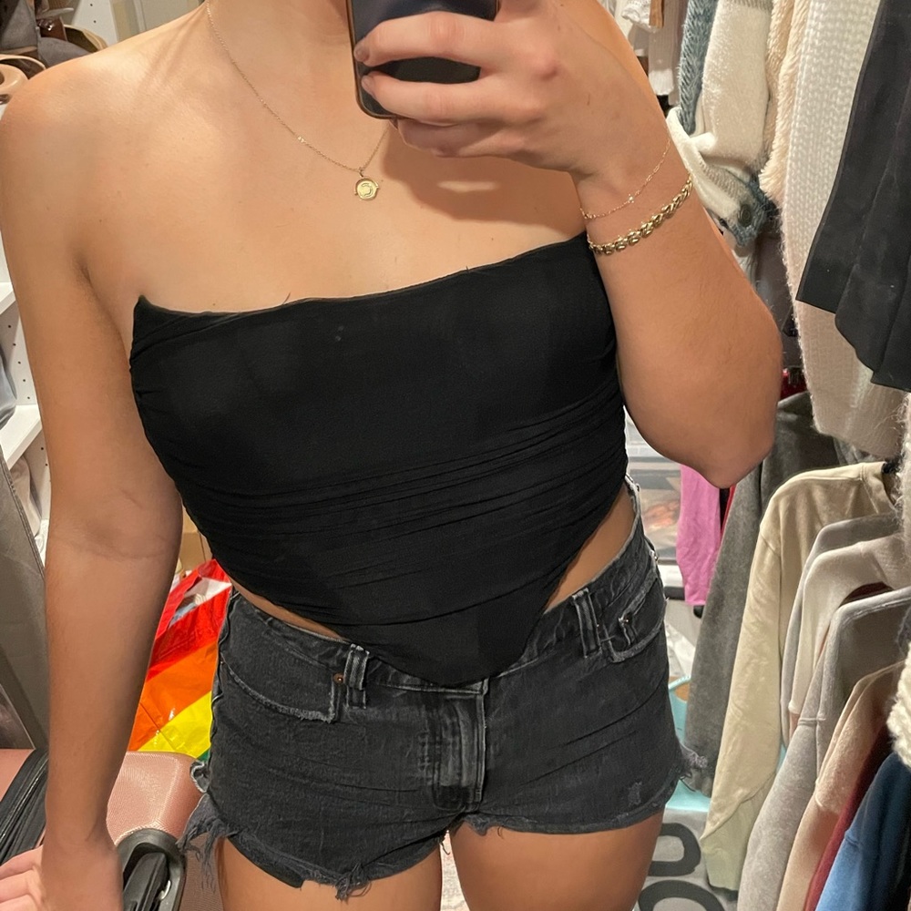 Amazon Strapless Black Corset Top